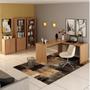 Imagem de Conjunto Home Office 4 peças com 1 Escrivaninha em L 2 Estantes e 1 Balcão Tecno Mobili