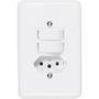 Imagem de Conjunto Ilumi 4X2 Branco Com Placa(2Simples+Tomada 10A) 20210