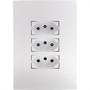 Imagem de Conjunto Ilumi I9-Inove Branco Com Placa 3 Tomadas 10A. - 94123 Monobloco