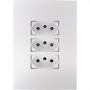 Imagem de Conjunto Ilumi I9-Inove Branco Com Placa 3 Tomadas 10A. - 94123 Monobloco