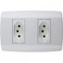 Imagem de Conjunto Ilumi Slim 4X2 Branco Com Placa (2Tomada 20A) 80121