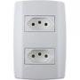 Imagem de Conjunto Ilumi Slim 4X2 Branco Com Placa (2Tomada 20A) 80121