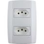 Imagem de Conjunto Ilumi Slim 4X2 Branco Com Placa (2Tomada 20A) 80121