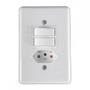 Imagem de Conjunto Ilumi Stylus Branco Com Placa 2 Paralelo + 1 Tomada 2P+T. - 20300