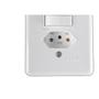 Imagem de Conjunto Ilumi Stylus Branco Com Placa 2 Simples + Tomada 2P+T. 20A. - 20211