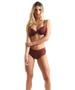 Imagem de Conjunto IMI Lingerie Com Bojo E Fecho Frontal Nadador Em Microfibra E Renda Lola Vinho