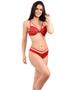 Imagem de Conjunto IMI Lingerie Com Bojo Fecho Frontal Em Renda E Tule Fio Duplo Mariah Vermelho