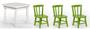 Imagem de Conjunto Infantil 60x60 Com 3 Cadeiras - Verde - JM Móveis