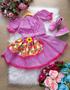 Imagem de Conjunto infantil Banana Club Sara Xadrez Pink Avental Junino Quadrilha