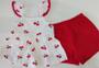 Imagem de CONJUNTO INFANTIL BATA ALÇA E SHORTS MOLETINHO ALAKAZOO Vermelho