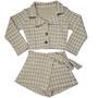 Imagem de Conjunto Infantil Blazer Short Saia Outono Inverno