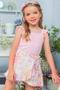 Imagem de Conjunto Infantil Blusa Boxy em Canelado Maui e Shorts-saia em Viscose Borboletas Acompanha Tiara Princess by Infanti