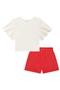 Imagem de Conjunto Infantil Blusa Boxy em Malha Wave c/Pérolas e Shorts em Tricoline Festas- Kukiê