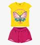 Imagem de Conjunto Infantil Blusa Com Shorts Rovi Kids Amarelo