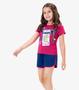 Imagem de Conjunto Infantil Blusa Com Shorts Rovi Kids Rosa