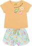 Imagem de Conjunto Infantil Blusa e Shorts JACA-LELÉ Frutas Laranja e Azul