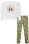 Imagem de Conjunto Infantil Blusa Molecotton Guaxinim Pompom e Legging Estampada Flora - By Infanti