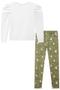 Imagem de Conjunto Infantil Blusa Molecotton Guaxinim Pompom e Legging Estampada Flora - By Infanti