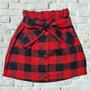 Imagem de Conjunto Infantil Blusinha Saia Xadrez Moda Menina Outono Inverno São João Festa Junina