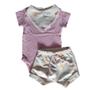 Imagem de Conjunto infantil body - bandana - shorts - roupa verão-bebê