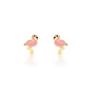 Imagem de Conjunto infantil brinco e chocker camurça flamingo 
