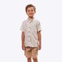 Imagem de Conjunto Infantil Camisa Off White Estampada de Coqueiro e Bermuda Sarja Bege Vigat 3962