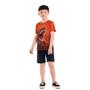 Imagem de Conjunto Infantil Camiseta Bermuda Moletom T-Rex Boca Grande