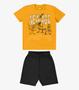 Imagem de Conjunto Infantil Camiseta Com Bermuda Rovi Kids Amarelo