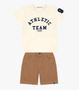 Imagem de Conjunto Infantil Camiseta Com Bermuda Trick Nick Bege