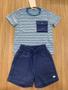 Imagem de Conjunto Infantil Camiseta Listrada e Bermuda Linho Oliver