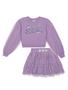 Imagem de Conjunto Infantil Catavento Inverno Saia Tule e Moletom Lilás Shine