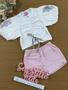 Imagem de Conjunto Infantil Cinti Verão Shorts Rosa e Blusa Borboleta Glitter