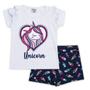 Imagem de Conjunto Infantil Cotton Unicorn Turminha & Cia 31220 Branco