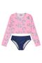 Imagem de Conjunto Infantil Cropped UV 50+ Arco-íris Rosa