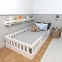 Imagem de Conjunto Infantil de Cama Montessoriana e Escrivaninha com Regulagem de Altura Branco