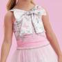 Imagem de Conjunto Infantil de Festa Petit Cherie Blusa Maxi Laço e Saia Tule Floral