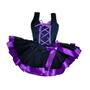 Imagem de Conjunto Infantil Fantasia Body e Saia de Tule Halloween Dia das Bruxas Roxo