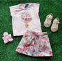 Imagem de Conjunto infantil feminino  blasa verão  cor branca e short