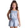 Imagem de Conjunto Infantil Feminino Blusa E Short Chambray Menina