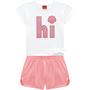 Imagem de Conjunto Infantil Feminino Blusa + Shorts foil holográfico Kyly