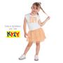 Imagem de Conjunto Infantil Feminino Cropped + Saia-Short em Tule Kyly