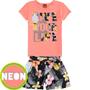 Imagem de Conjunto Infantil Feminino Curto Rosa Neon Life - Kyly