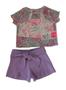 Imagem de Conjunto Infantil Feminino3 Peças Top, Blusa Tule e Short Milli&Nina