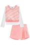 Imagem de Conjunto Infantil Hapiness Blusa Cotton Colete E Short Saia Em Moletom Menina Conforto