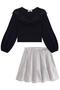 Imagem de Conjunto Infantil Inverno Kukie Charm Elegante Blusa E Saia