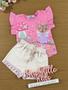 Imagem de Conjunto Infantil Kukie Alecrim Versão Shorts e Blusa Rosa Fadinha