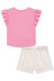 Imagem de Conjunto Infantil Kukie Alecrim Versão Shorts e Blusa Rosa Fadinha