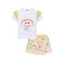 Imagem de Conjunto Infantil Kukiê Blusa Algodão Short Saia Jacquard Textura