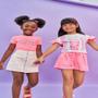 Imagem de Conjunto Infantil Kukiê Menina Blusa e Short Rosa Neon