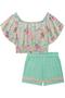 Imagem de Conjunto Infantil Kukie Tropical Shorts e Blusa Animais Zoo